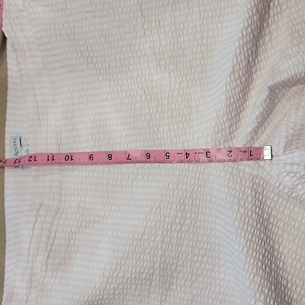 Kim Rogers Size 14 Pink and White Gingham Seersucker Cropped Pants - Picture 8 of 14